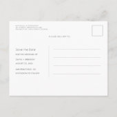 Wit Eenvoudig en Minimaal Opslaan van de Datum Fot Aankondigingskaart (Achterkant)