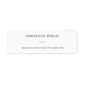 Wit Eenvoudig gepersonaliseerd Sjabloon retour adr Etiket (Voorkant)