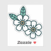 Wit Eenvoudig Leuk Bloemen Custom-Cut Vinyl Sticke Sticker (Vel)