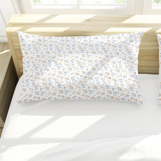 Wit Eenvoudig Minimaal Wildbloempatroon Kussensloop