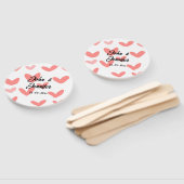 wit, eenvoudig, minimale tekststijl Vertrouwd rood Handwaaier (Niet-gemonteerd)