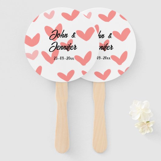 wit, eenvoudig, minimale tekststijl Vertrouwd rood Handwaaier (Voorkant en achterkant)