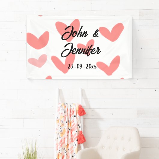 wit, eenvoudig, minimale tekststijl Vertrouwd rood Spandoek (Insitu)