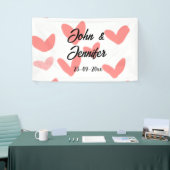 wit, eenvoudig, minimale tekststijl Vertrouwd rood Spandoek (Beurs)