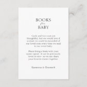 Wit Eenvoudig Minimalistisch Baby shower Boeken vo Informatiekaartje (Voorkant)