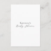 Wit Eenvoudig Minimalistisch Baby shower Boeken vo Informatiekaartje (Achterkant)