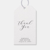 Wit eenvoudig minimalistisch Baby shower dank u Cadeaulabel (Voorkant)