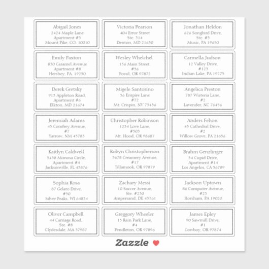 Wit Eenvoudig Minimalistisch Baby shower Gastadres Sticker (Vel)