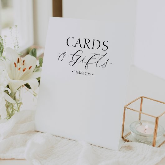 Wit Eenvoudig Minimalistisch Baby shower Kaarten & Reclamebord Met Voetstuk