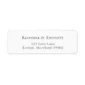 Wit Eenvoudig Minimalistisch Baby shower Retouradr Etiket (Voorkant)