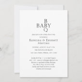 Wit Eenvoudig Minimalistisch BBQ Baby shower Kaart (Voorkant)