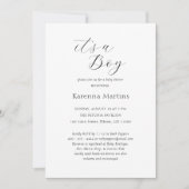 Wit Eenvoudig Minimalistisch Het is een Boy Baby s Kaart (Voorkant)