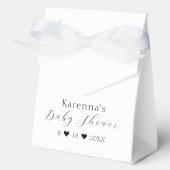Wit Eenvoudig Minimalistisch Script Baby shower Bedankdoosjes (Voorkant)
