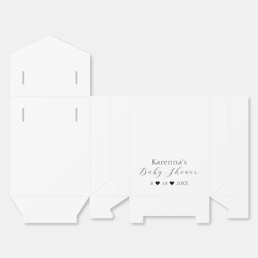 Wit Eenvoudig Minimalistisch Script Baby shower Bedankdoosjes (Ongevouwen)