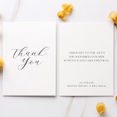 Wit Eenvoudig Minimalistisch Script Baby shower Bedankkaart