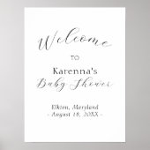 Wit Eenvoudig Minimalistisch Script Baby shower We Poster (Voorkant)