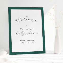 Wit Eenvoudig Minimalistisch Script Baby shower We Poster