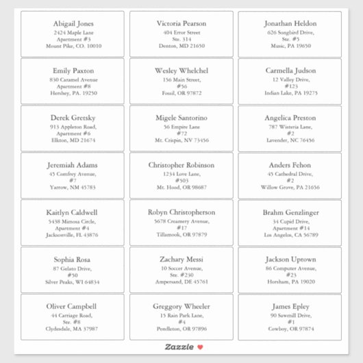 Wit Eenvoudig Modern Kerstmis Gastadres Sticker (Vel)