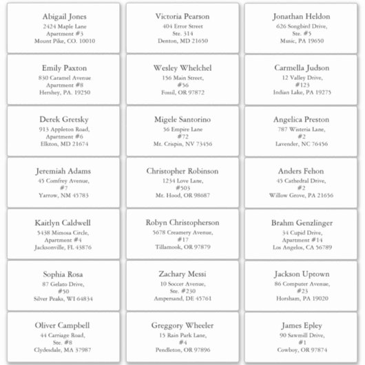 Wit Eenvoudig Modern Kerstmis Gastadres Sticker (Voorkant)