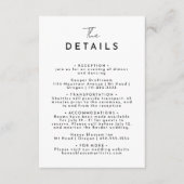 Wit Eenvoudig Modern Script Bruiloft Details Informatiekaartje (Voorkant)
