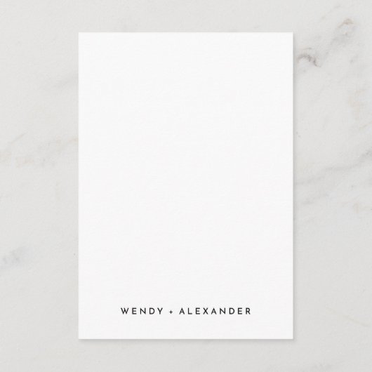 Wit Eenvoudig Modern Script Bruiloft Details Informatiekaartje (Achterkant)