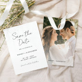 Wit Eenvoudig Modern Script Foto Save The Date