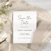 Wit Eenvoudig Modern Script Save The Date