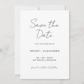 Wit Eenvoudig Modern Script Save The Date (Voorkant)