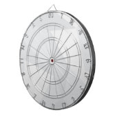 Wit, eenvoudig, modern, stedelijk, koel, trendpatr dartbord (Voorkant Rechts)