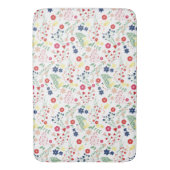 Wit Eenvoudig Wildbloempatroon Badmat (Voorkant Verticaal)