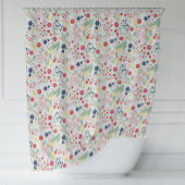 Wit Eenvoudig Wildbloempatroon Douchegordijn