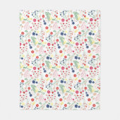 Wit Eenvoudig Wildbloempatroon Fleece Deken (Voorkant)