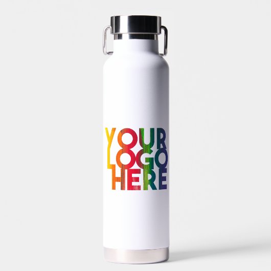 Wit Eenvoudig Zakelijk Logo Waterfles (Voorkant)