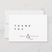 Wit | Eenvoudige bruiloft dank u kaart (Voorkant)