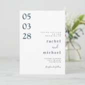 Wit Eenvoudige elegante uitnodiging (Staand voorkant)