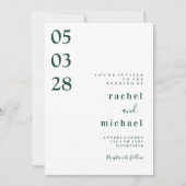 Wit Eenvoudige elegante uitnodiging (Voorkant)