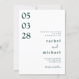 Wit Eenvoudige elegante uitnodiging