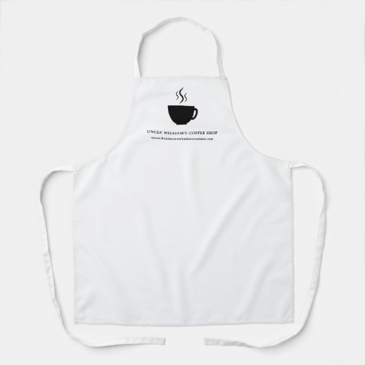 Wit | Eenvoudige gepersonaliseerde winkel Café Cof Schort (Voorkant)