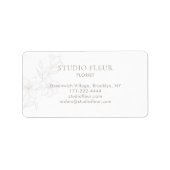 Wit | Eenvoudige moderne bloemist Adresetiketten Etiket (Voorkant)