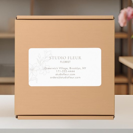 Wit | Eenvoudige moderne bloemist Adresetiketten Etiket