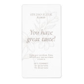 Wit | Eenvoudige moderne bloemist verzendlabels Etiket (Voorkant)