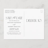 Wit | Eenvoudige moderne boogfoto Save the Date Aankondigingskaart (Achterkant)