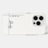 Wit Effen Kleur Blauw Naam en Jaar Case-Mate iPhone Case (Achterkant (horizontaal))