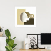 Wit Ei Modern Bauhaus Design Poster (Thuiskantoor)