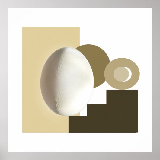 Wit Ei Modern Bauhaus Design Poster (Voorkant)