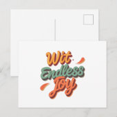 Wit eindeloos plezier briefkaart (Voorkant / Achterkant)