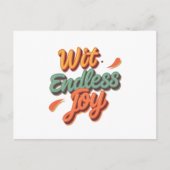 Wit eindeloos plezier briefkaart (Voorkant)