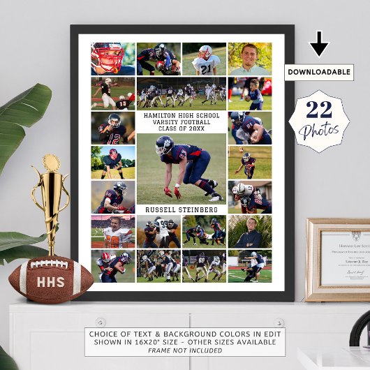 Wit eindexamenjaar sport 22 foto collage poster