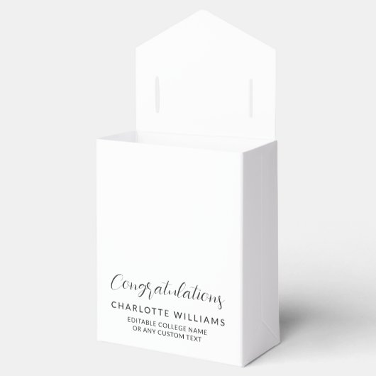 Wit Elegant Afstuderen Klasse 2025 Gefeliciteerd A Bedankdoosjes (Geopend)