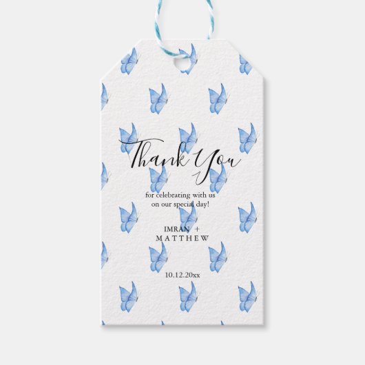 Wit Elegant Bedankt Favoriet Gift Cadeaulabel (Voorkant)